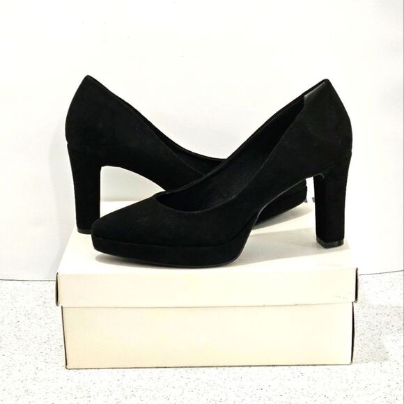 Anne Klein, flocked chunky heeled pumps. NIB, Size 9.5 - Picture 1 of 7
